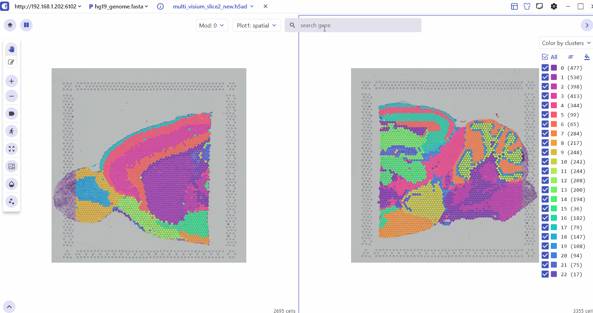 Spatial Multi Sample Visualization