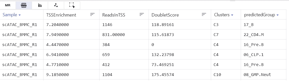 metadata table